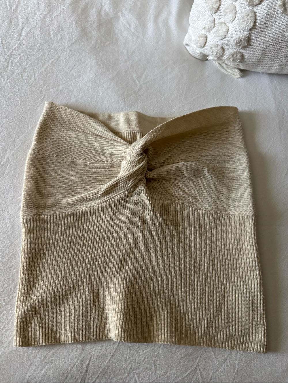 Knot Front Knit top - Cream